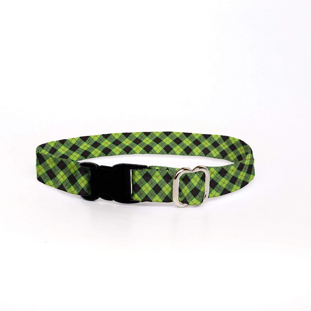 Cat Collar - Christmas Plaid Green