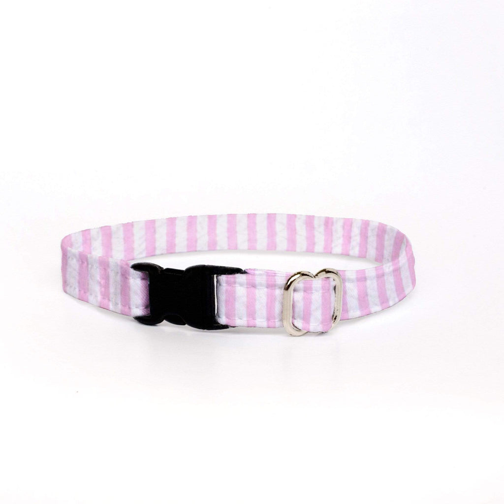 Cat Collar - Pink Seersucker