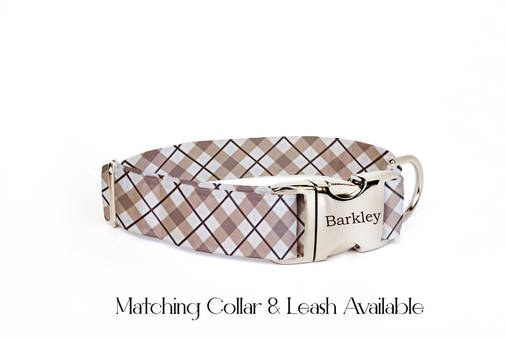 Cat Collar - Plaid Taupe