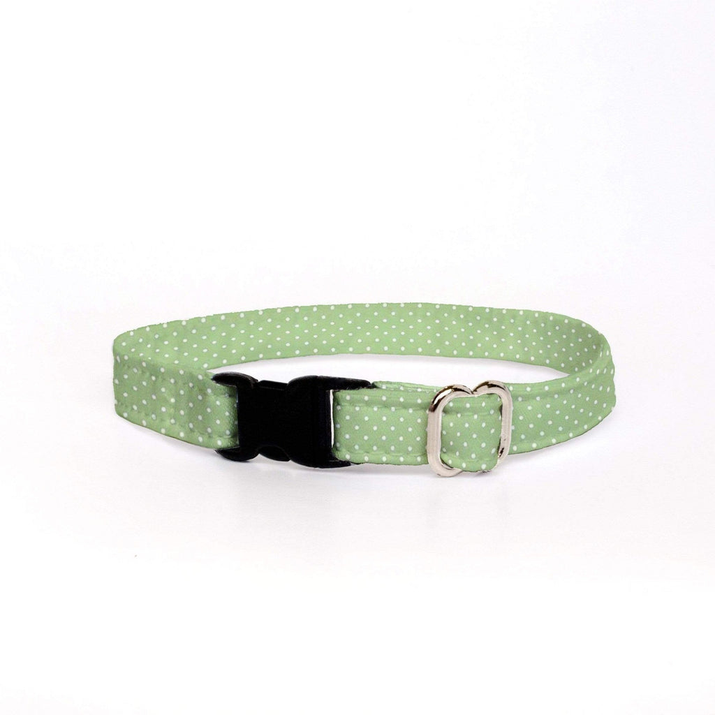 Cat Collar - Polka Dots Green