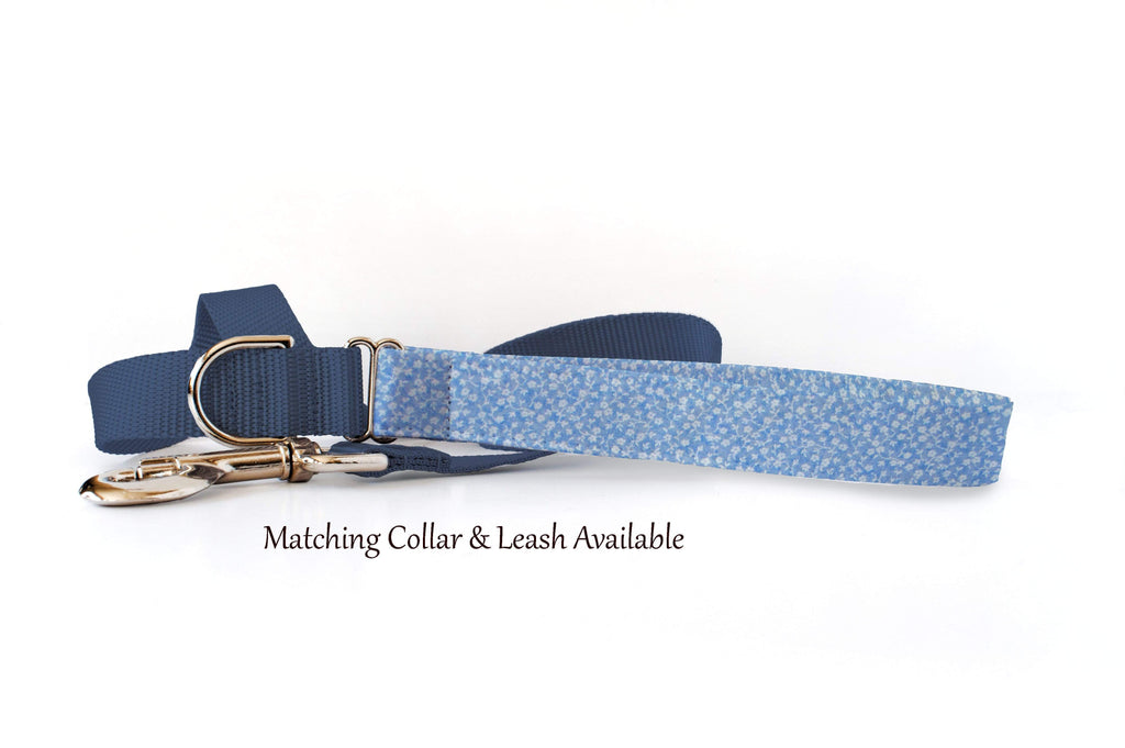 Dog Collar - Blue Floral Vines