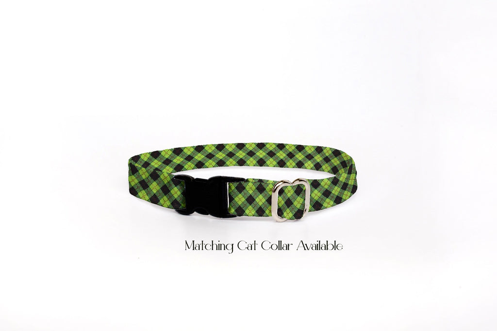 Dog Collar - Christmas Plaid Green