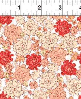 Dog Collar - Garden Delights in Coral