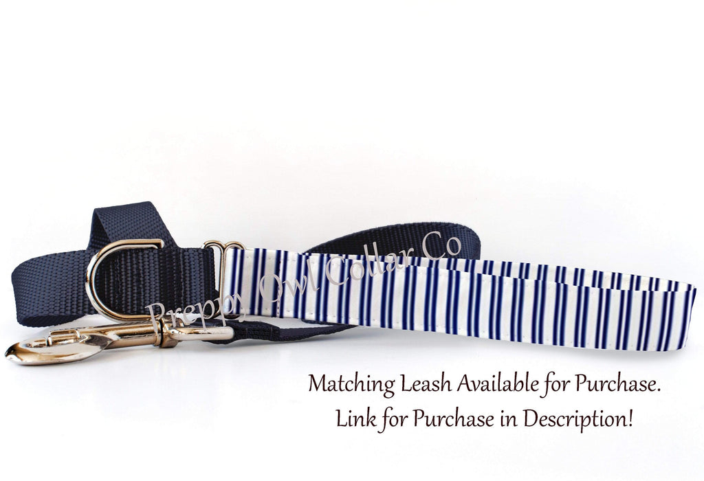 Dog Collar - Navy Stripes