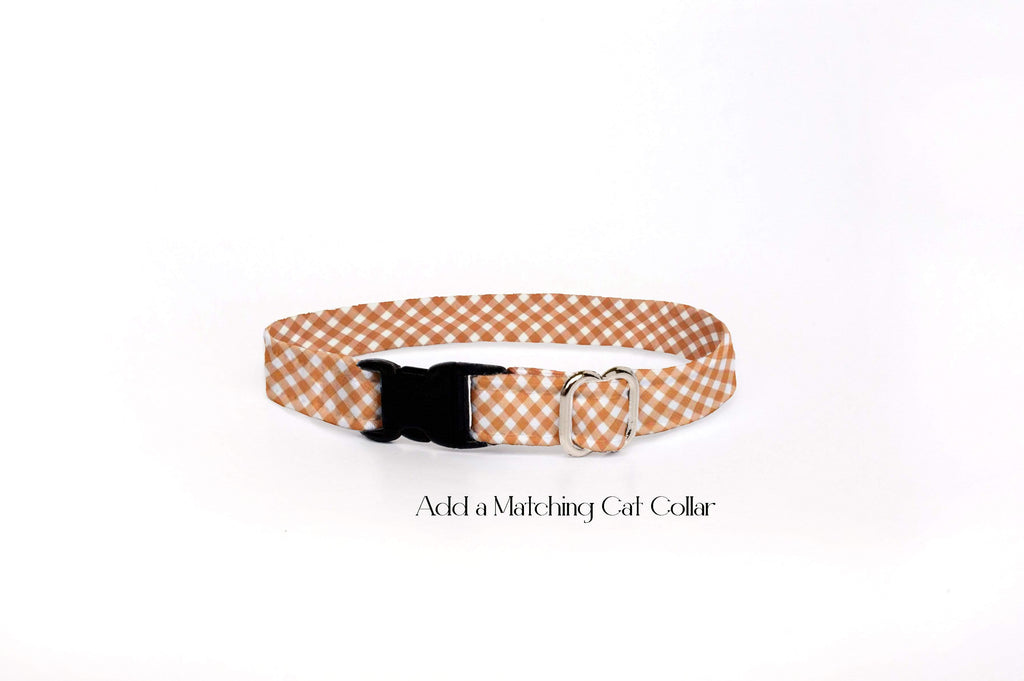 Dog Collar - Orange Gingham