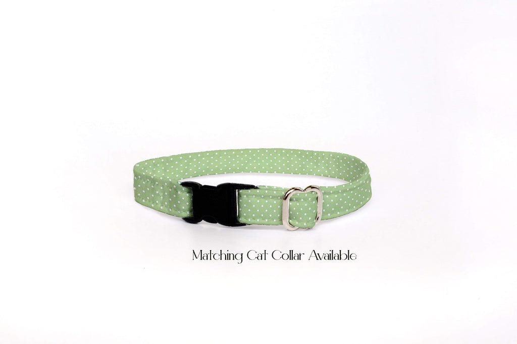 Dog Collar - Polka Dots Green