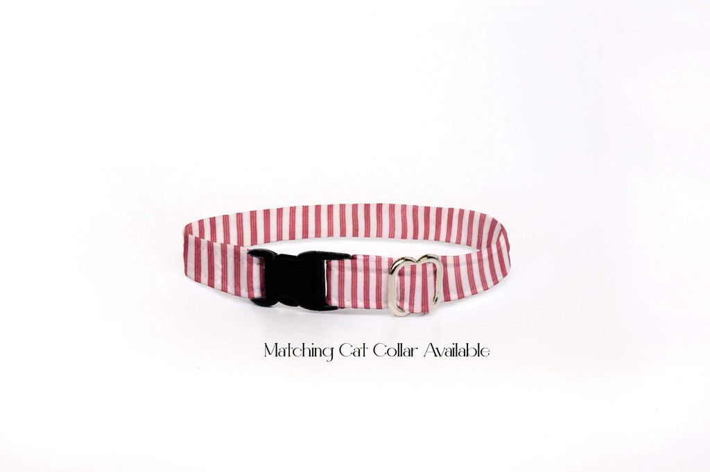 Dog Collar - Red Ticking
